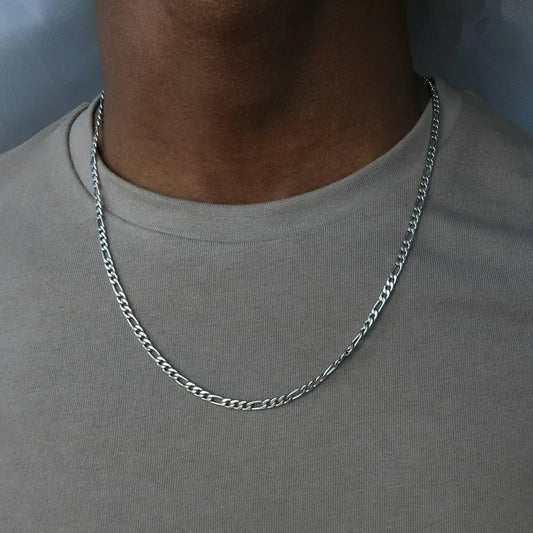 Silver Titan Figaro Necklace