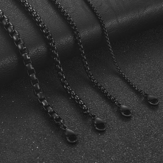 Midnight Steel Box Link Necklace